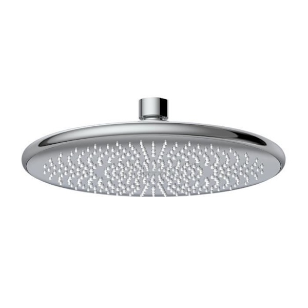 WENKO Vattensparande regnduschhuvud, italienskt duschhuvud, 40 % vattenbesparing, plast, ø 20 cm, krom