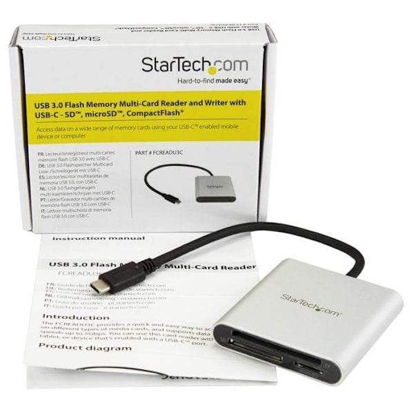 STARTECH Multi-Card Reader med USB-C SD / MicroSD / CompactFlash - USB 3.0