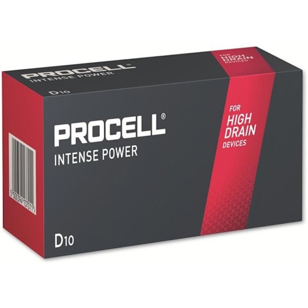 Procell Alkaline Intense Power D, 1,5V, batteri 10 stycken, D Mono