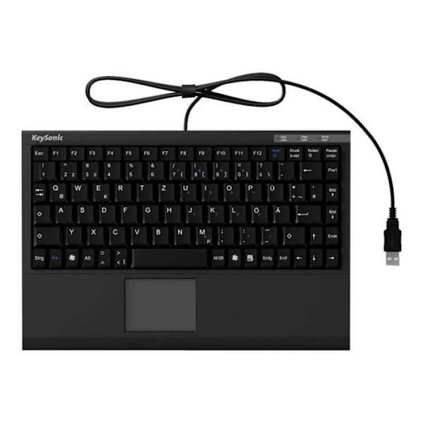 KeySonic ACK-540U+ Trådbundet tangentbord med USB-pekplatta - RAIDSONIC - Svart