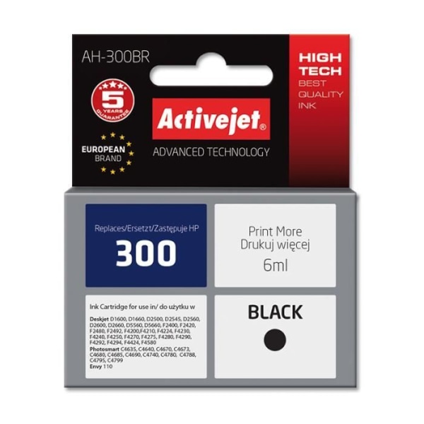 ActiveJet AH-300BR, HP, Svart, D1600, D1660, D1668, D2500, D2530, D2545, D2560, D2563, D2566, D2568, D2600, D2660, D5660, D555