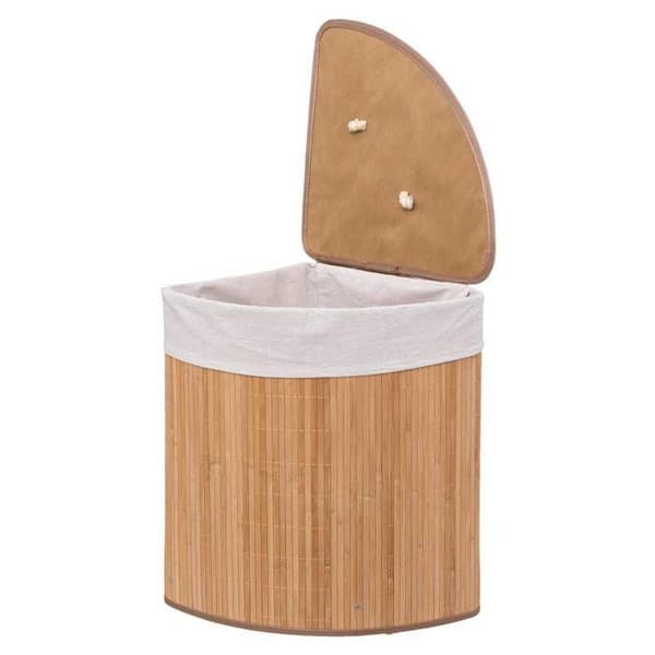 Vinklad tvättkorg i bambu 48L - 5five beige
