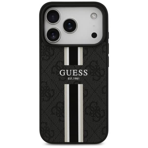 Guess Hardcase 4G Printed Stripes MagSafe för iPhone 17 Pro Max - Svart Svart