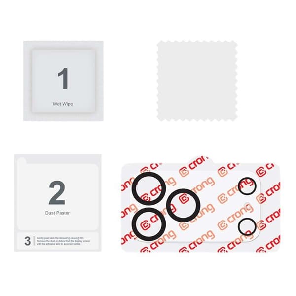 Skyddsglas - CRONG - iPhone 17 Pro Max - Hårdhet 9H - Transparent - Rep-resistant Vit