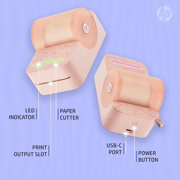 Fotoprinter - HP - Sprocket Panorama - Bärbar - Rosa - ZINK-teknologi