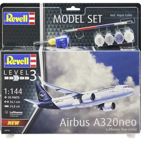 Revell Airbus A320 neo Lufthansa 63942 flygplansmodell - Vit - Interiör - Blandat - 1 st(s)