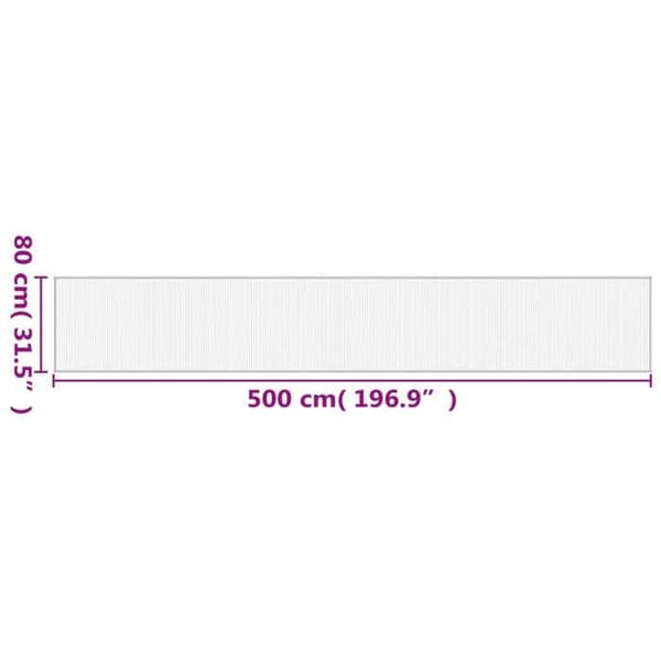 vidaXL Rektangulär matta svart 80x500 cm bambu, vardagsrumsmatta, köksmatta, rektangulär matta, sovrumsmatta till 376924