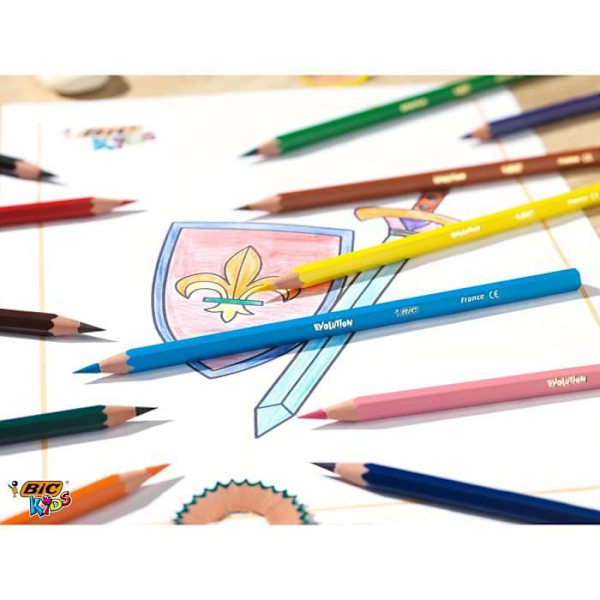 Färgpennor - BIC Kids - Evolution ECOlutions - 36 olika färger - Miljöansvarlig - Beständig Blandad