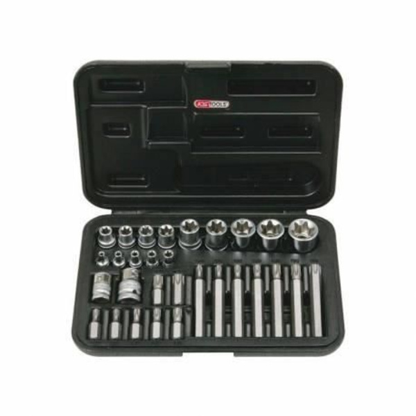 Låda med hylsor och bits - KS TOOLS - 30 stycken - 14 Torx 30 mm + 75 mm
