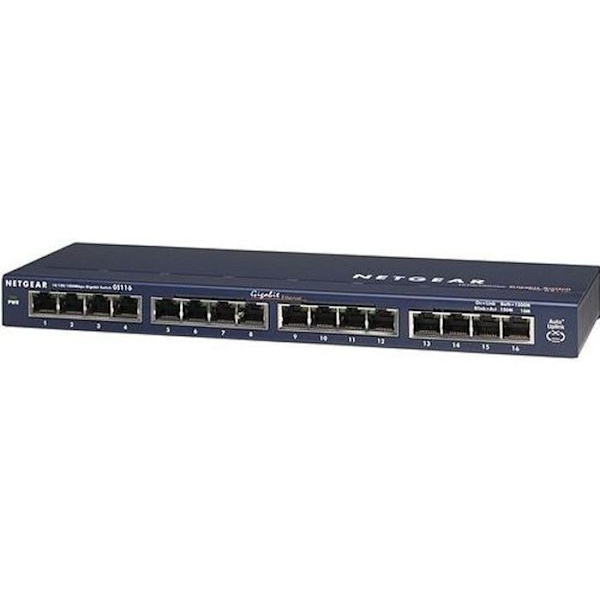 NETGEAR GS116 16-portars Gigabit Switch Grå