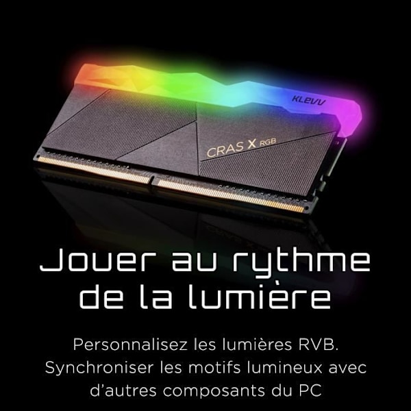 KLEVV CRAS X RGB DDR4 PC-spelminne - KD48GU880-36A180X - 16 GB (2 x 8 GB) - 3600MHz (PC4-28800) - CL18 - 1,35V - Obuffrad
