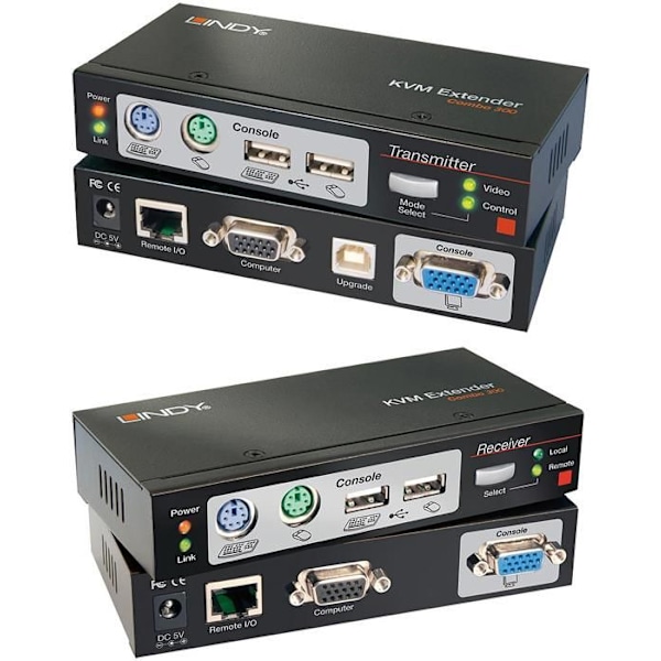 KVM Extender - Ej specificerad - Combo 300 - USB, PS/2, VGA - 1920x1200 upplösning - Svart