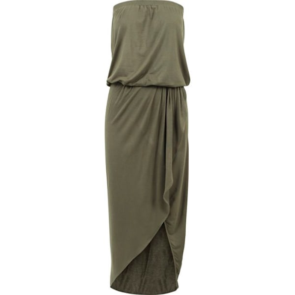 Bandeau klänning - URBAN CLASSICS - Viskos - Olivfärg - Kvinna - Asymmetrisk oliv jag