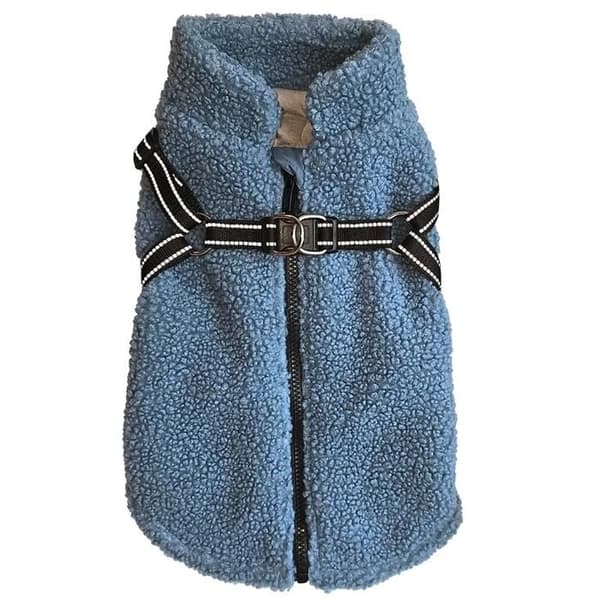Hundmantel 2 i 1 Nobby Pet Plis - Blå - 20 cm blå