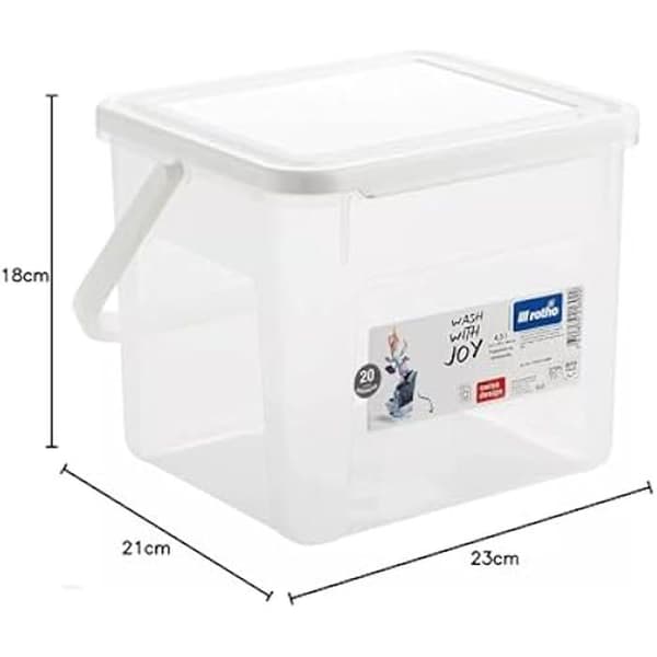 Lagringslåda - ROTHO - Modell med lock - Plast - 4,5 l - Transparent Transparent