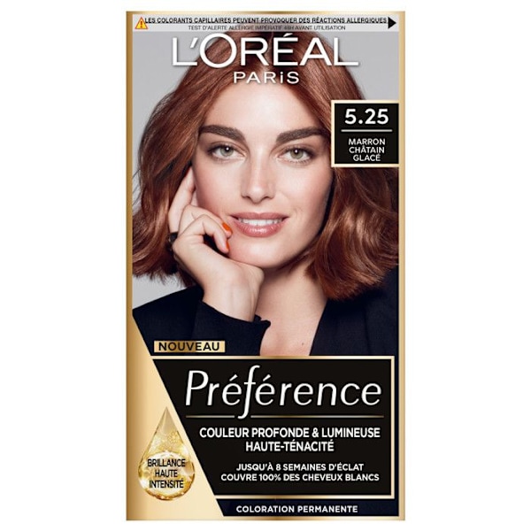 Permanent färgning L'OREAL PARIS Préférence 5,25 fryst chokladbrun - Ammoniakfri Glaserad chokladbrun 5,25
