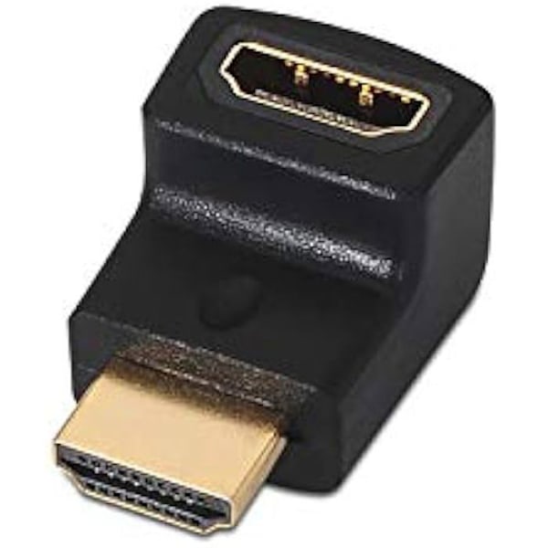 HDMI-adapter - AISENS - A121 - Svart färg - Vinkelkontakt - Idealisk för små utrymmen