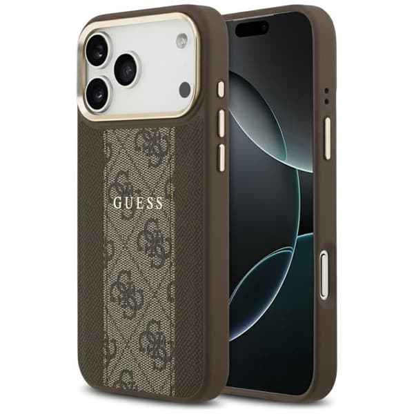 Guess Hardcase 4G Stripe MagSafe för iPhone 17 Pro Max - Brun Brun