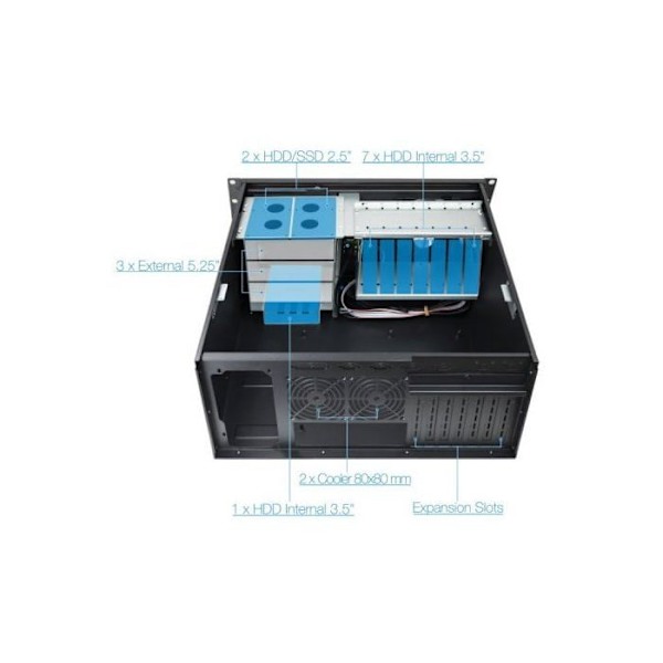 TooQ RACK-406N-USB3 19" 4U ATX-fodral Svart