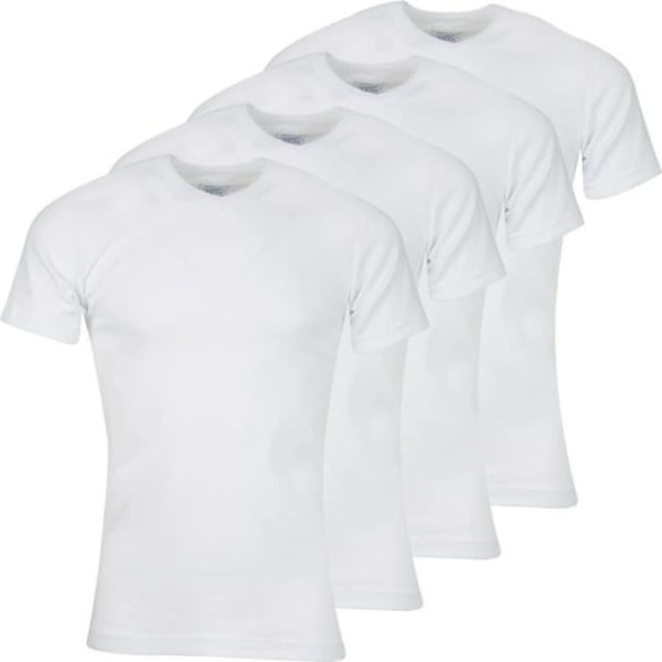 ATHENA 4-pack T-shirt med V-ringad ekologisk bomull Vit HERR - jag