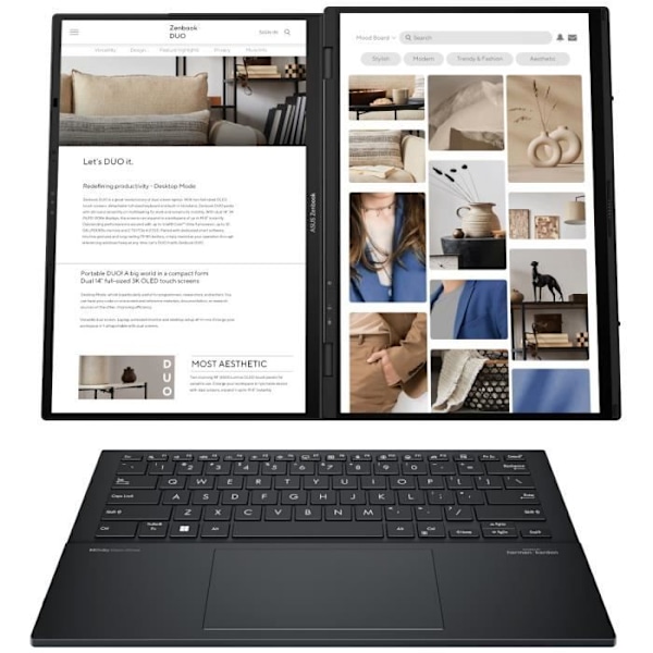 ASUS ZenBook Duo OLED UX8406 Ultraportabel PC | 14'' WUXGA-pekskärm - Intel Core Ultra 7-155H - 16GB RAM - 1TB SSD - Win 11