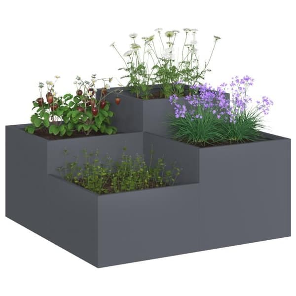 Jardinière 80x80x48 cm Antracitstål
