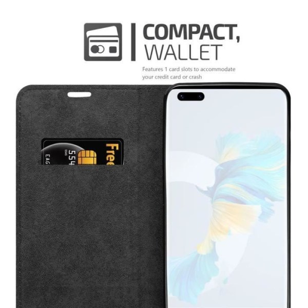 Fodral till Huawei MATE 40 PRO i NIGHT BLACK Cadorabo Cover Protection magnetisk stängning