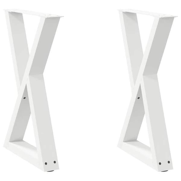 vidaXL Matbordsben 2 stycken Vit 60 x (72-73,3) cm Stål 4012721