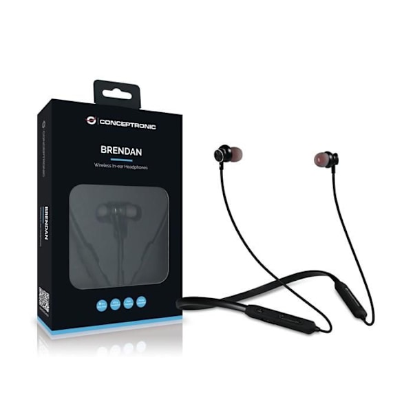 In-Ear-hörlurar - Conceptronic - BRENDAN01B - Bluetooth - Svart - Snabbladdning 20 min Svart