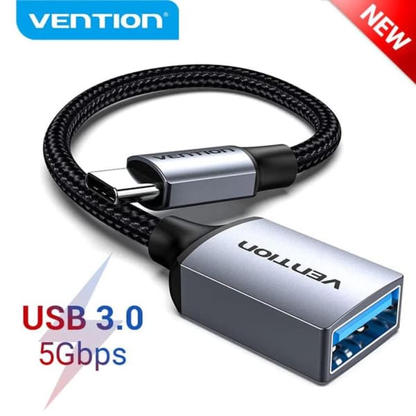 OTG-adapter - VENTION - Typ-C till USB 2.0 - 480 Mbps - 0,15 m - Grå