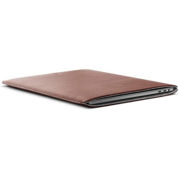 Pochette - WOOLNUT - MacBook Pro 16 - Skandinavisk Läder - Ullfilt - Brun kastanj