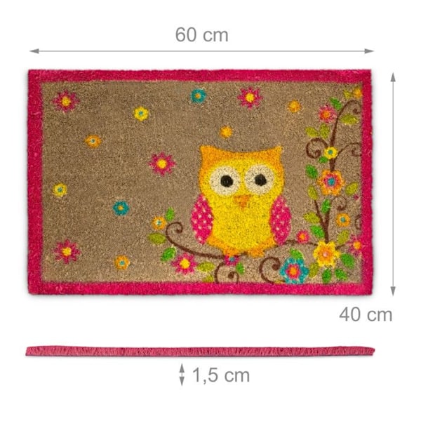 Paillasson - Relaxdays - 10017720 - Kokosfiber - Flerfärgad - Antiskid PVC mörkbrun, gul, röd