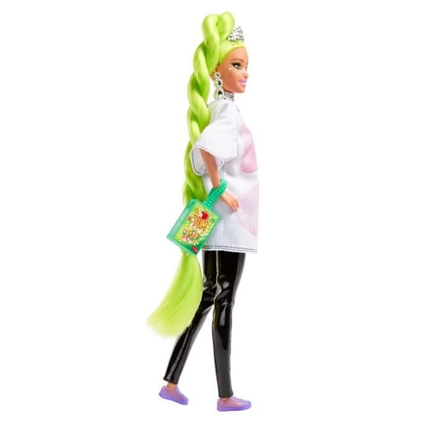 Barbie Extra Doll - BARBIE - Neongrön fläta - Glamourstil - Modeaccessoarer Flerfärgad