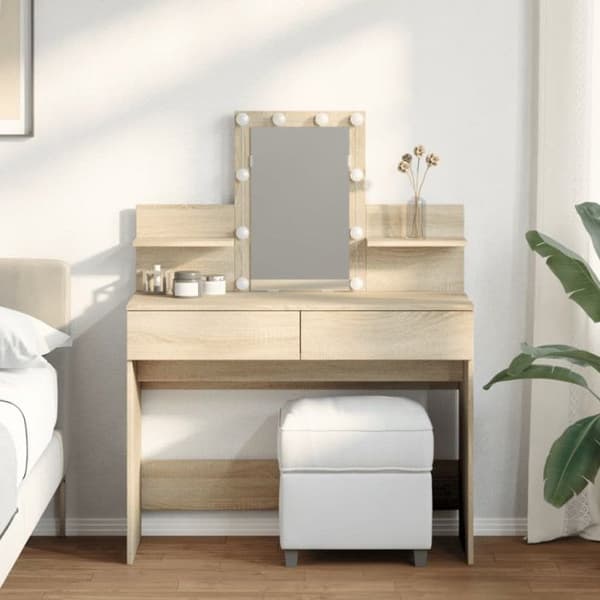 Coiffeuse med LED eksonoma 100x40x130 cm