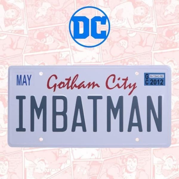 Metallskylt - Jag är Batman - Batman-mönster - Vit - Metall