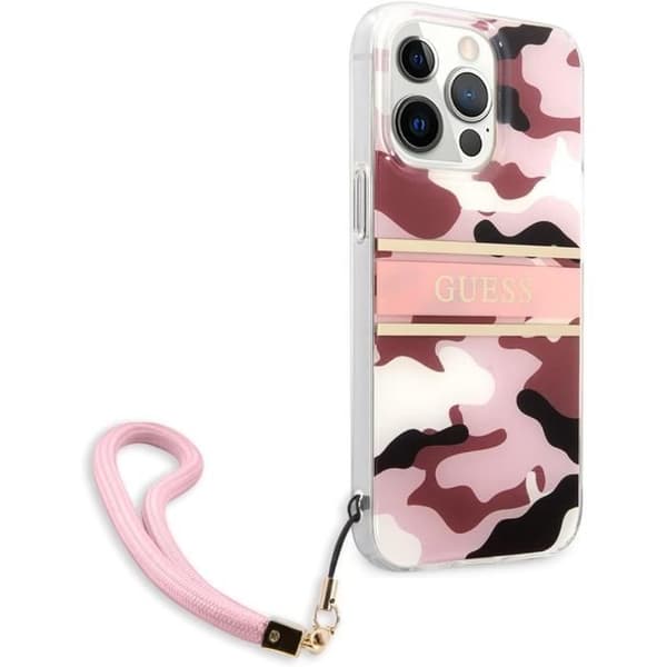 Hårdskal - Guess - iPhone 13 Pro Max - Rosa Camo - Stötskydd - Elegant Ros