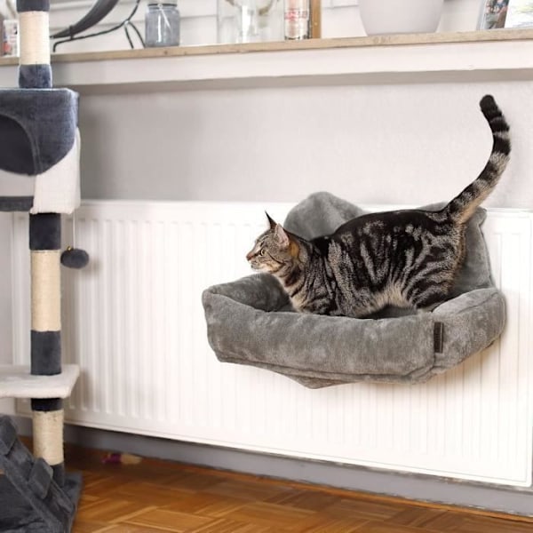 Värmefilt - lionto - Modell Mysig - Mörkgrå - 55x36x26 cm - För Katter Mörkgrå, ljusgrå, beige