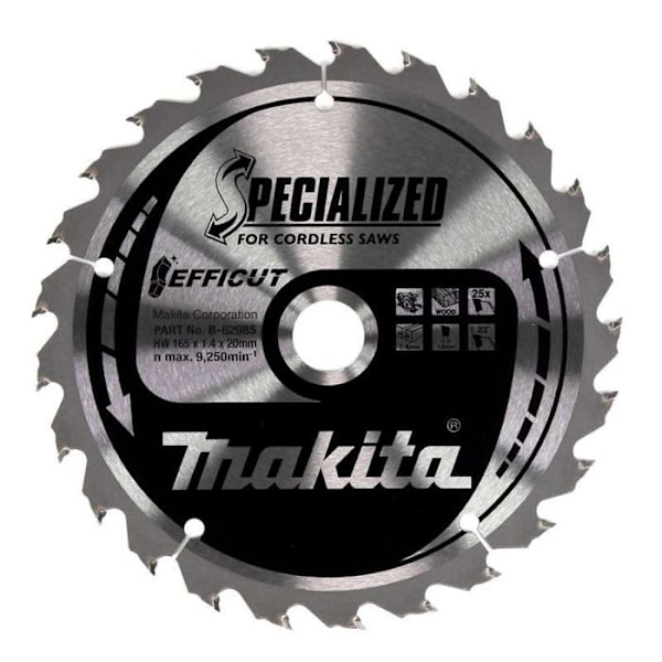 MAKITA B-62985 SPECIALISERAD EFFICUT cirkelsågblad accu Ã˜165mm