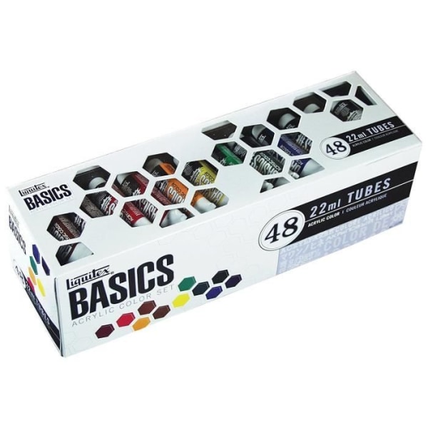 LIQUITEX Akryl bassortiment 48x22 ml Sortiment av 48 akrylfärger