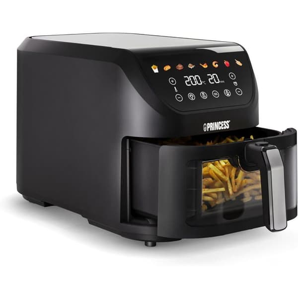 PRINCESS SlimFry 182257 Luftfritös 8L 2000W Touchskärm 8 program Svart Svart