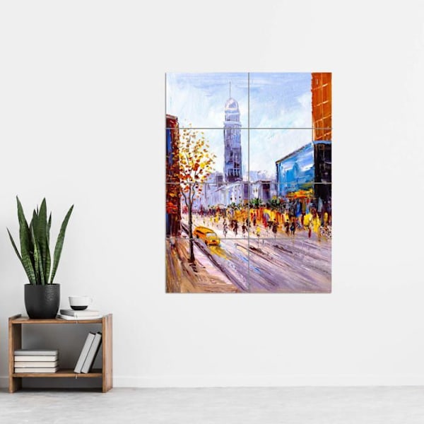 Artery8 - PANDT0141 - New York Cityscape Painting XL Giant Panel Poster (8 Sections) Cityscape Painting Poster