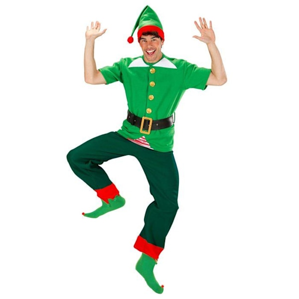 Kostym tomte vuxen jul Grön, svart