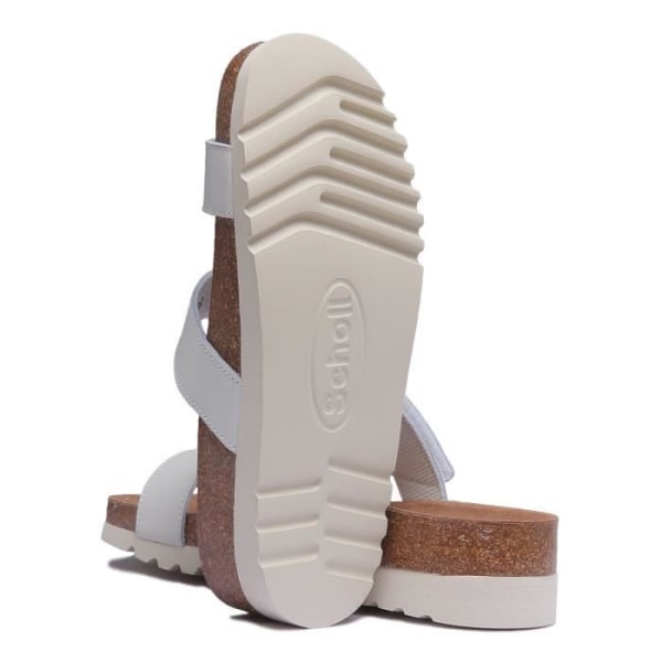 Scholl Lusaka vita lädersandaler för kvinnor - bekväma och snygga med Bioprint-teknik Vit 39