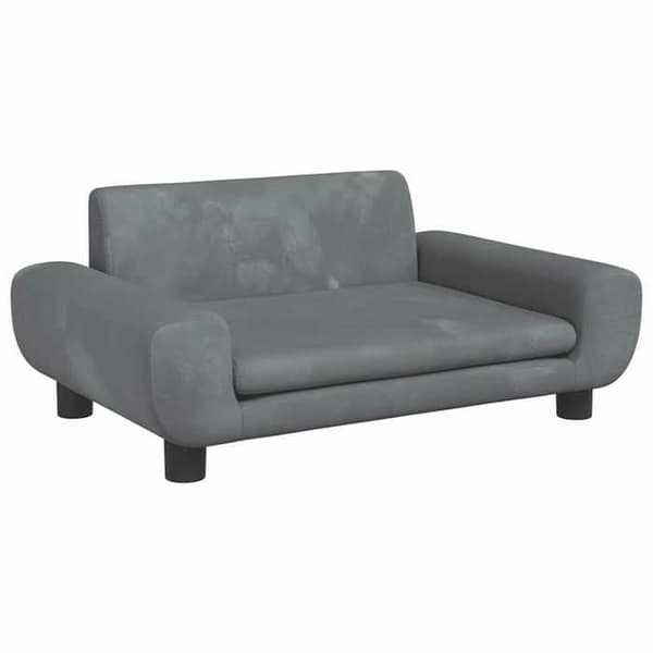 vidaXL Barnsoffa Mörkgrå 70x45x33 cm Sammet 3196388 mörkgrå