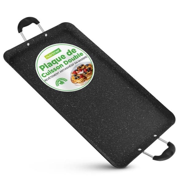 NutriChef Dubbelbrännare Non-stick Bakplåt - 30 cm - Diskmaskinssäker - Rektangulär