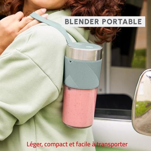 Bärbar mixer - MOULINEX - LM1C0410 - 300 ml - Eukalyptus (grön) - Tyst Eukalyptus