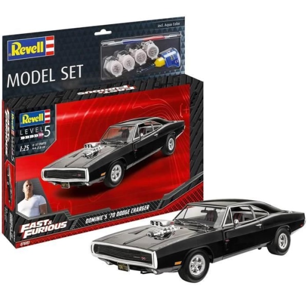 Racerbilsmodell - REVELL - Dodge Charger 1970 - Vit - Blandat - 13 år gammal Enfärgad