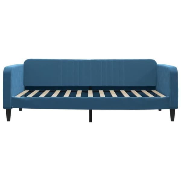 vidaXL Sängsoffa utan madrass blå 100x200 cm sammet 354092