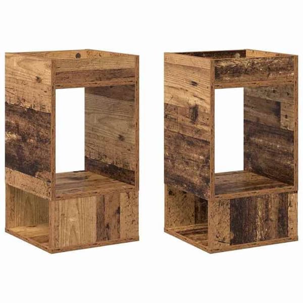 vidaXL Sidobord 2 st Antik trä 30 x 30 x 56 cm 890941