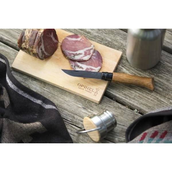 Kniv - OPINEL - N°08 Lyx Ek Svart - Blad 8,5 cm - Rostfritt stål - Trälåda